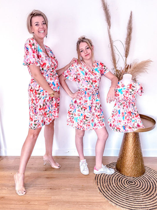 Mini Me Bloemen viscose jurk