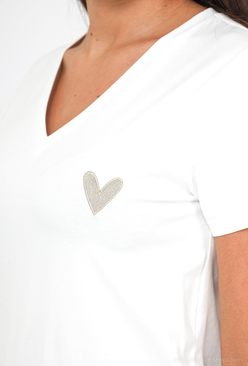 Mini Me T-shirt met geborduurd hart