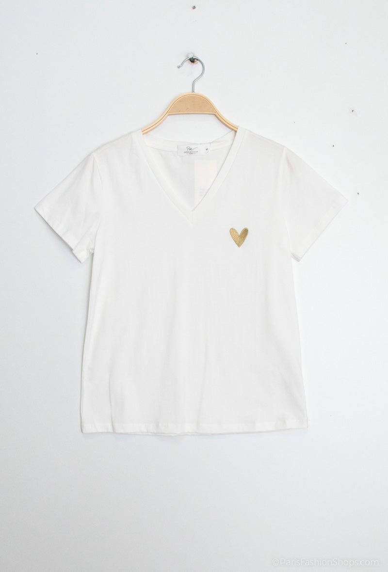 Mini Me T-shirt met geborduurd hart