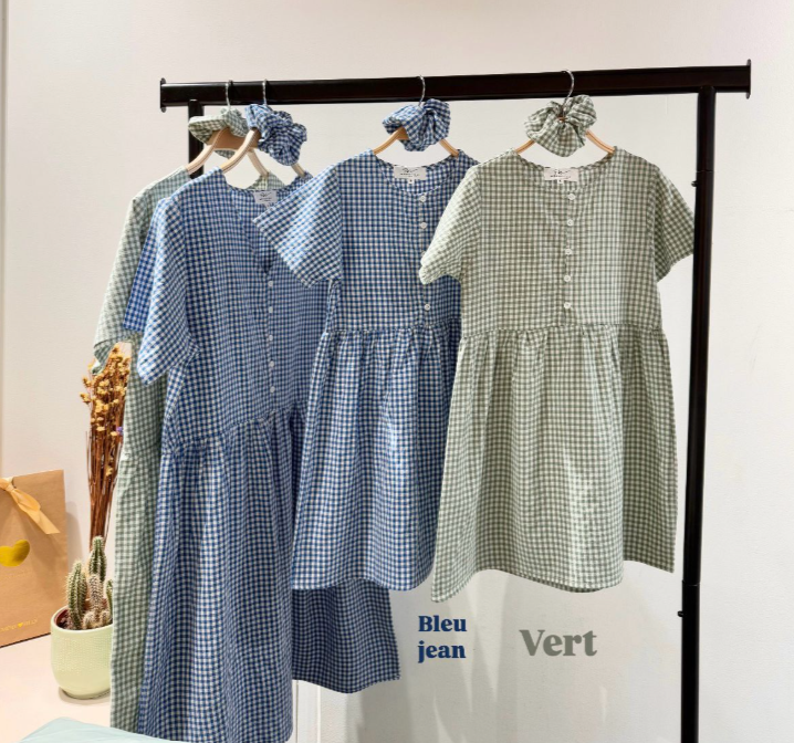 Mini Me gingham jurk met scrunchie
