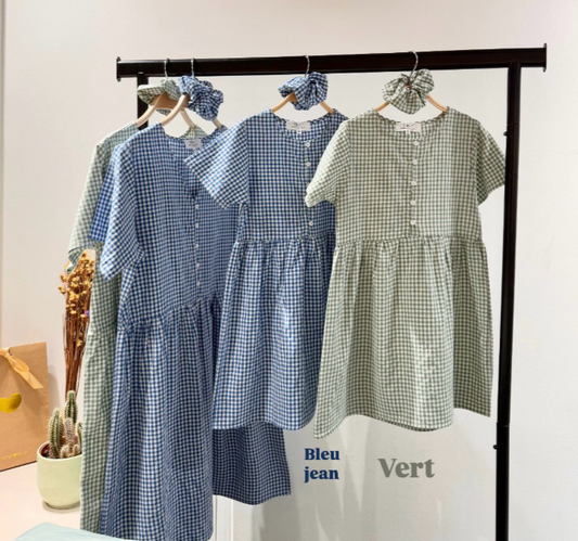 Mini Me gingham jurk met scrunchie