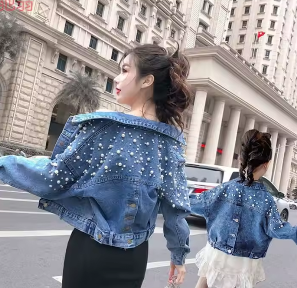 Mini jeans parels