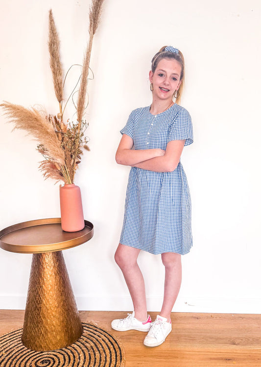Mini Me gingham jurk met scrunchie