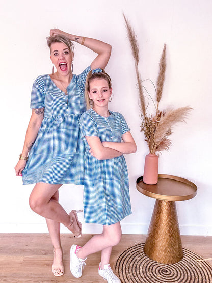Mini Me gingham jurk met scrunchie