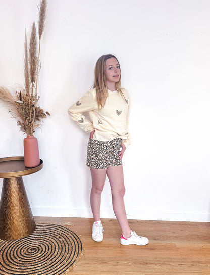 Mini Me Sweatshirt met luipaardhart