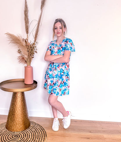 Mini Me Bloemen viscose jurk