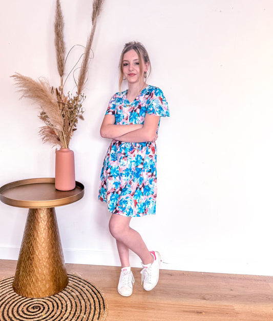 Mini Me Bloemen viscose jurk