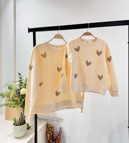 Mini Me Sweatshirt met luipaardhart