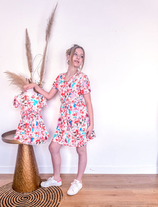 Mini Me Bloemen viscose jurk